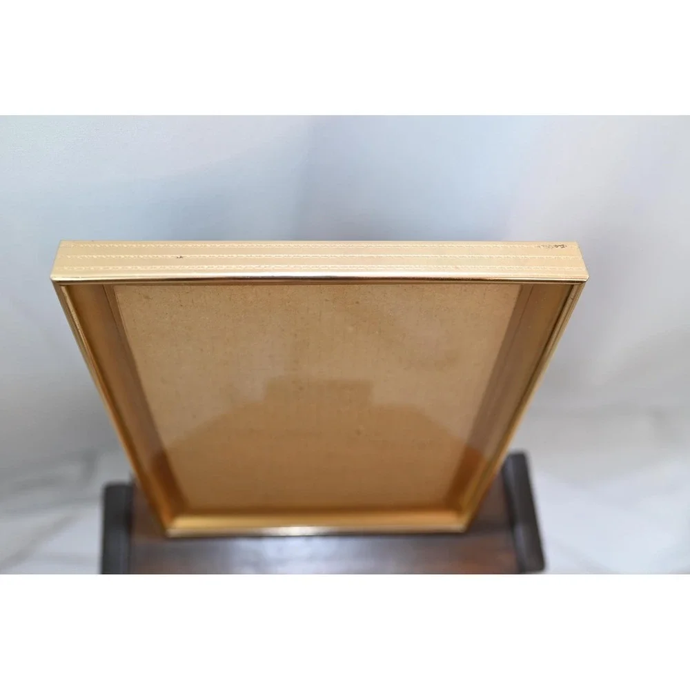 Vintage Brass Picture Frame 8x10 Gold Art Deco Wall Mount Gallery Decor